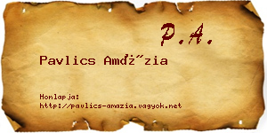 Pavlics Amázia névjegykártya